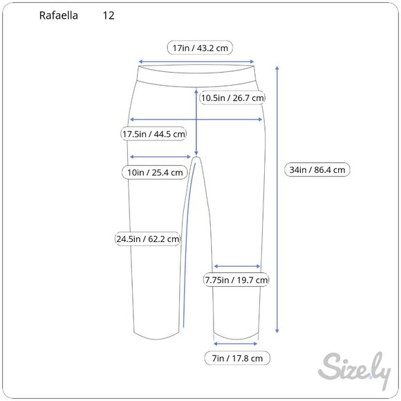 Rafaella Womens  Stretch Capri Pants Size 12 Blue Gray White Comfort Fit NWT $58 - Picture 2 of 4